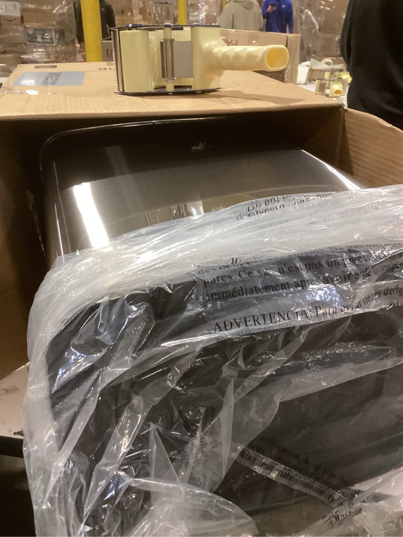 Condition photo showing Good Condition for Ninestars Automatic Touchless Infrared Motion Sensor Trash Can, 13 Gal 50L, Stainless Steel Base (Rectangular, Black Lid), Black Trim