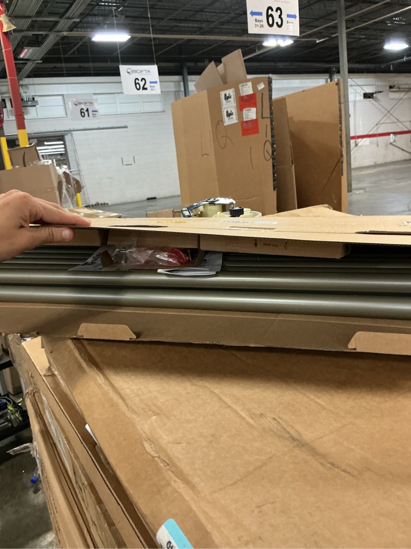 Condition photo showing As Is for tonial1 inch double curtain rods 140 to 195 inches, heavy duty decorative long drapery rod for windows 128 to 190 inches (5.75 to11.7 ft) with classic cap finial, antique silver silver 140-195"