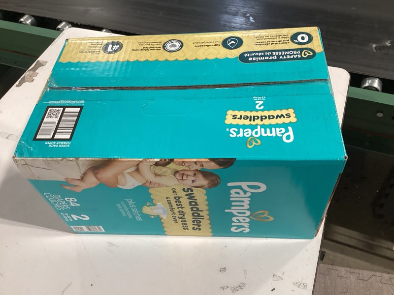 Condition photo showing New/Like New for Pampers Swaddlers Diapers, Size 2 (10-22 lbs), 84 Count, Absorbent, Keeps Baby Dry and Comfortable, Skin Safe Disposable Baby Diaper (Packaging May Vary) Size 2 84