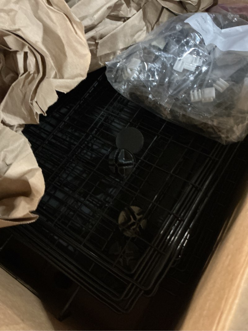 Condition photo showing As Is for Cat Cage, 3-Tier DIY Catio Cat Enclosures, 24" x 16" x 36" Cat Playpen Indoor & Outdoor with Hammock, Detachable Metal Wire Kennel Cats Crate, 2x1x3 Exercise Place for 1-2 Cats/Kitten