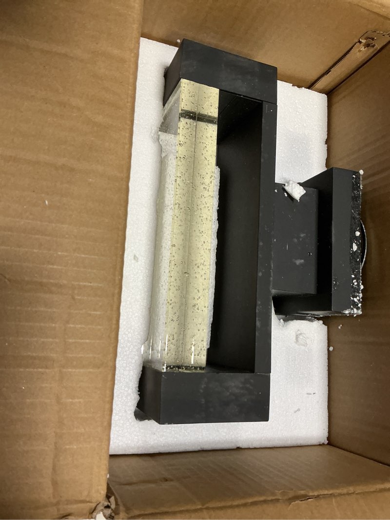 Condition photo showing Good Condition for Cerdeco Modern Crystal Bubble Outdoor Wall Light, Matte Black Painted, 12 W 3000 K Warm White Up Down Light Fixture