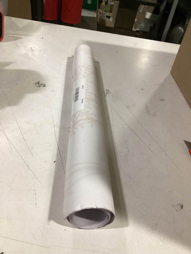 Condition photo showing As Is for nuwallpaper nu2394 treetops peel stick wallpaper, white & off-white