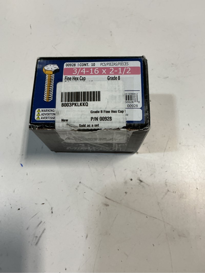 Condition photo showing New/Like New for 014973255398 Grade 8 Fine Hex Cap Screws, 3/4-16 x 2-1/2, Piece-10, Yellow