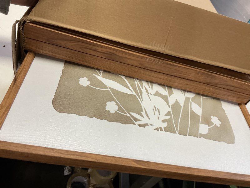 Condition photo showing Good Condition for FWIEXA Neutral Botanical Canvas Wall Art Set 3, Minimalist Boho Wildflowr Framed Prints, Beige Flora