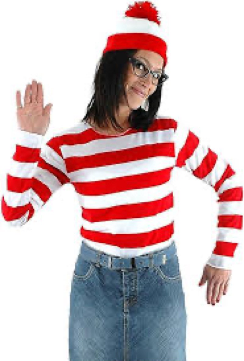 YOKIKIYO Red and White Striped Shirt Costume Women,Funny Sweatshirt Men,Wizard Glasses Hat Suits,Hal