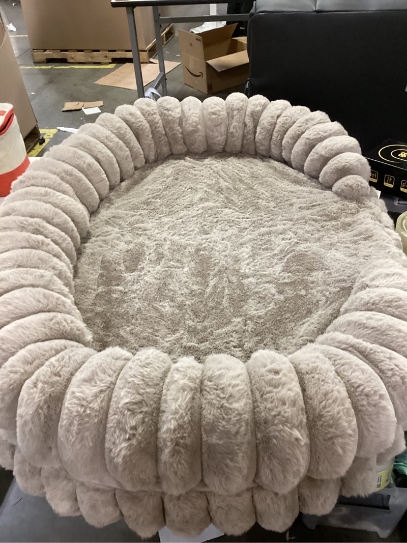 BALANCE Calming Dog Bed for Large Sized Dogs, 36 Inches Oval Washable Pet Bed with Sides, Orthopedic