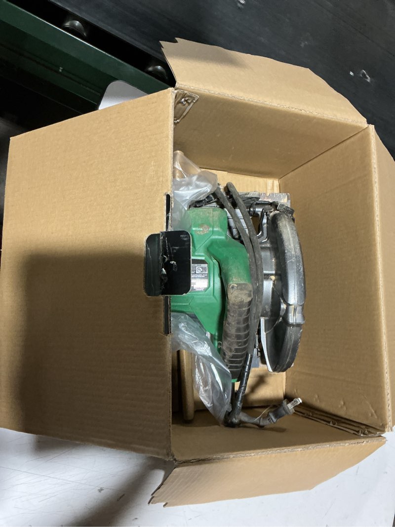 Condition photo showing As Is for metabo hpt 7-1/4-inch circular saw kit | 6,000 rpm, 15-amp motor | integrated dust blower | 24t premium framing/ripping blade | single handed bevel adjustment | c7sb3 metabo hpt c7sb3 circular saw