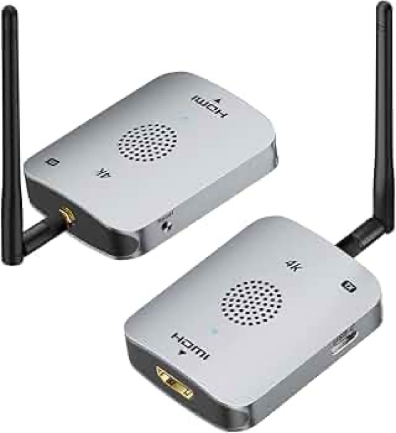 Wire-Less HDMI Transmitter and Receiver 4K, 262ft Wire-Less HDMI Extender 4K@30Hz 1080P Output Plug 