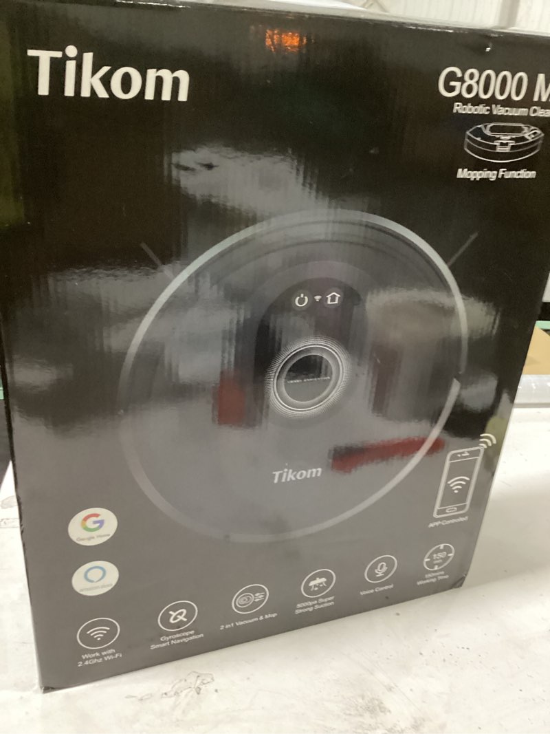 Tikom Robot Vacuum and Mop Combo, 5000Pa Robotic Vacuum Cleaner, 150 Min Max, App & Remote Control, 