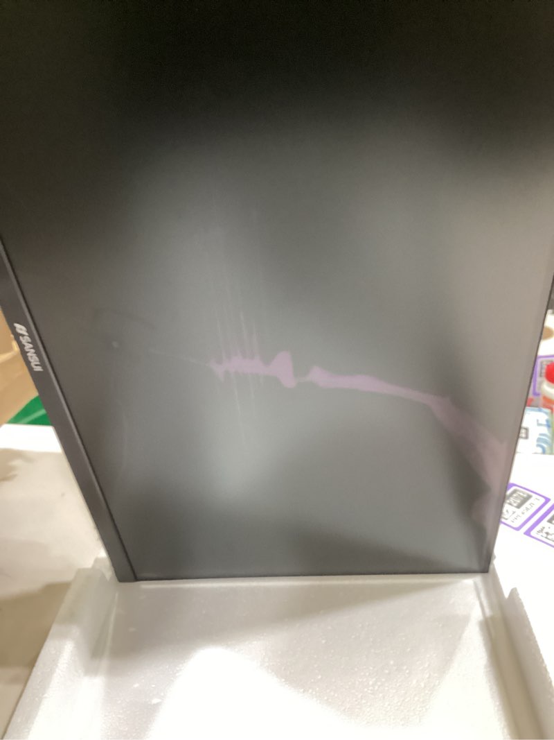 Condition photo showing As Is for SANSUI Monitor 27 Inch IPS 100Hz Computer Monitor, FHD 1080P HDR PC Monitor with HDMI,VGA Ports Adaptive Sync Tilt Adjustable Frameless VESA Compatible for Office and Home