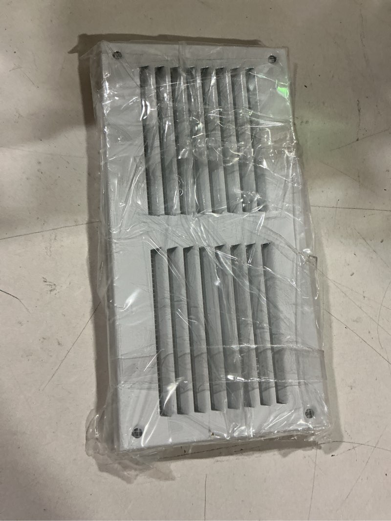 Condition photo showing Good Condition for vent systems 8'' x 4'' inch (overall dimensions) pack of 2 white air vent duct cover metal return grill with built in pest guard screen hvac grille for home improvement 6x2 (opening dimensions)
