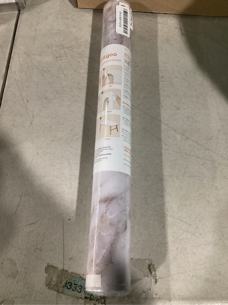 Condition photo showing Good Condition for rabbitgoo Glossy Marble Contact Paper Peel and Stick Wallpaper 17.5" X 236.2" Countertop Furniture Waterpoof Self Adhesive Removable Cover for Kitchen Bathroom Cabinet Drawer Shelf Liner Vinyl Roll 17.5" x 236.2" Glossy