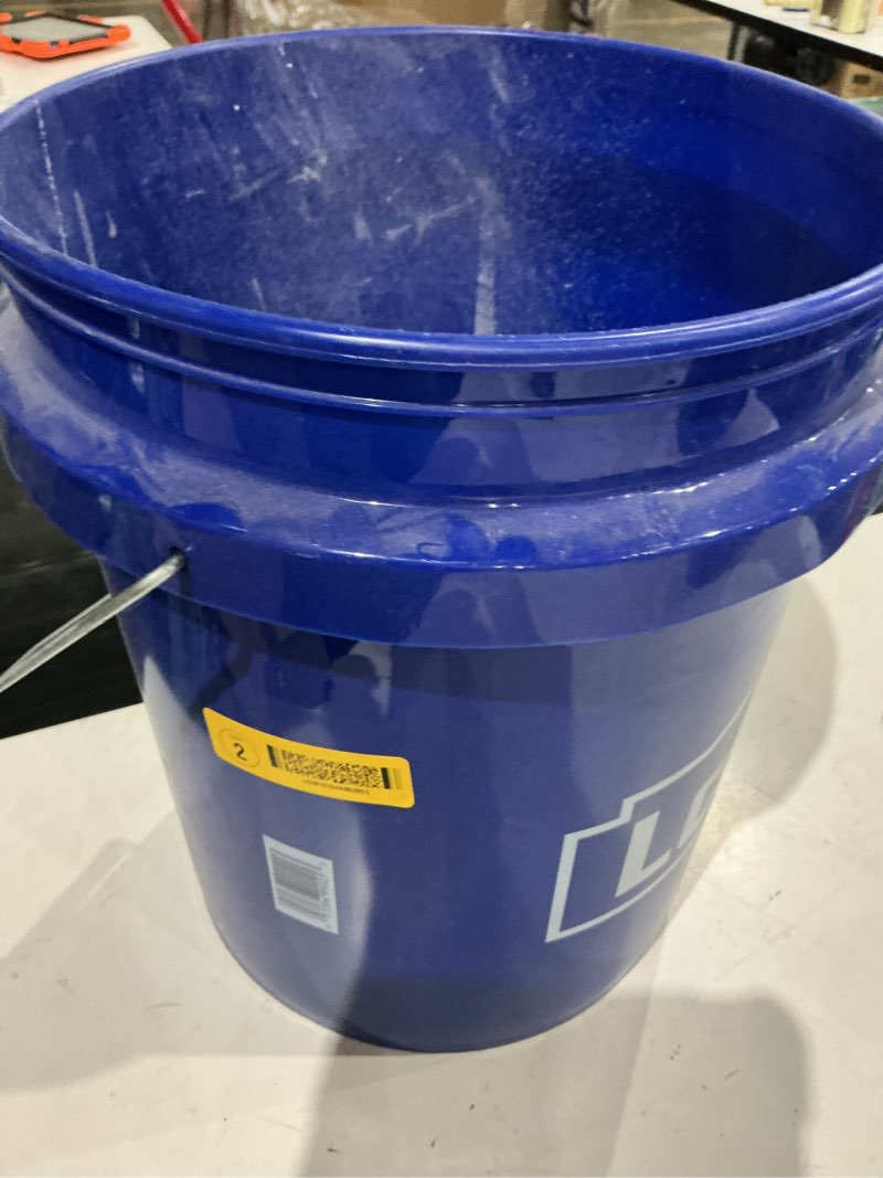 Condition photo showing As Is for lowe's 5-gallon plastic general bucket