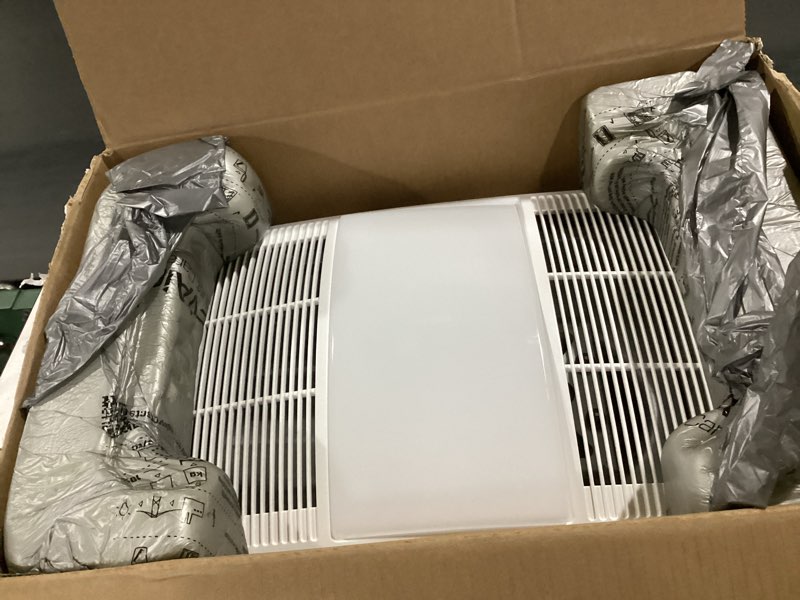 Condition photo showing As Is for broan-nutone powerheat 110 cfm 2 sones bathroom ventilation fan/heat combination with lights