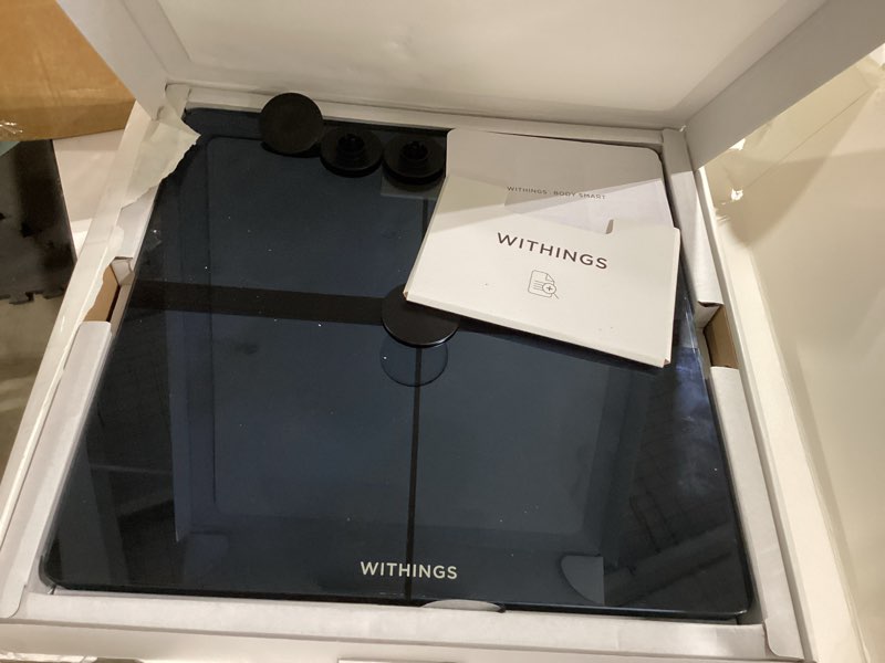 Condition photo showing Good Condition for withings body smart - accurate scale for body weight and fat percentage, body composition wi-fi and bluetooth weight scale, baby weight scale, smart scale apple health compatible, bathroom scale black body smart