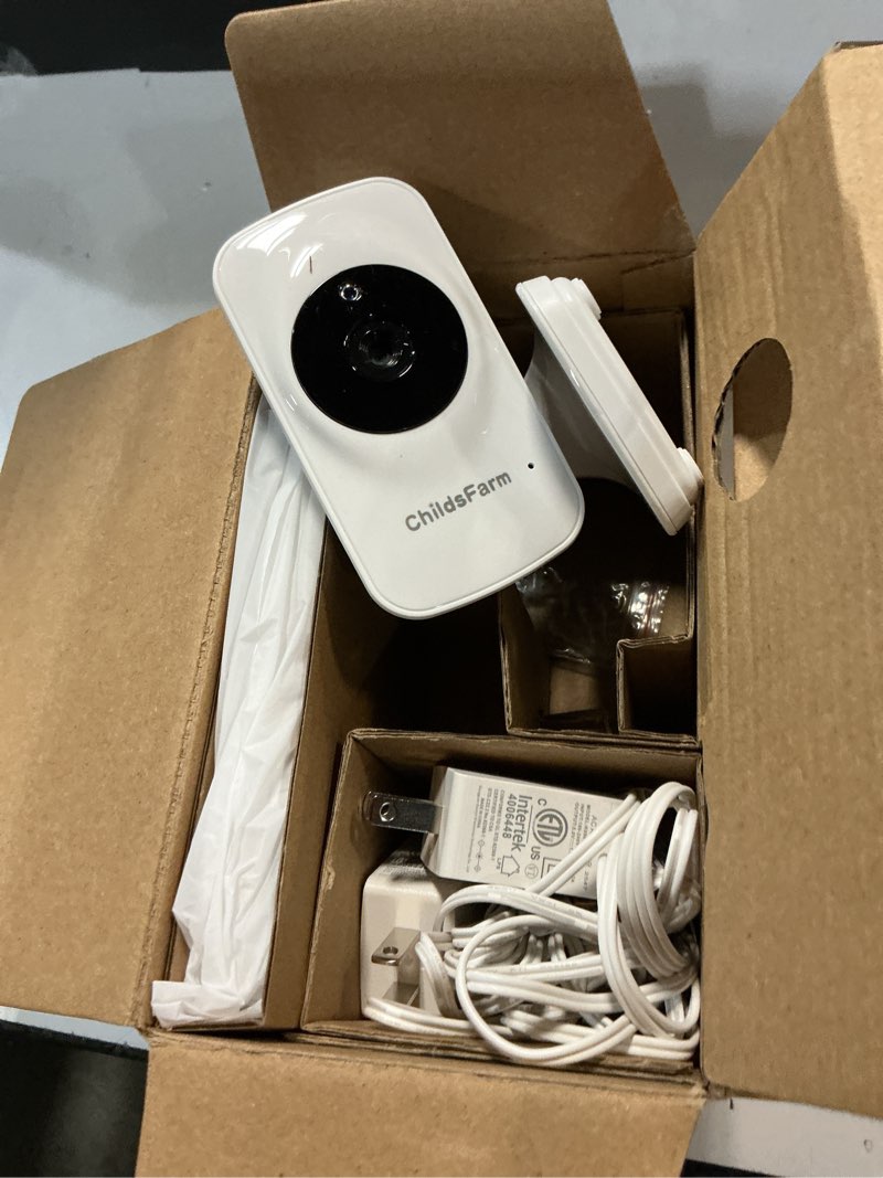 Condition photo showing As Is for baby monitor with camera and audio - 5 inch screen portable baby camera monitor no wifi with temperature sensor and 1000ft long range, night vision, vox, 2-way talk, 8 lullabies, for new parents