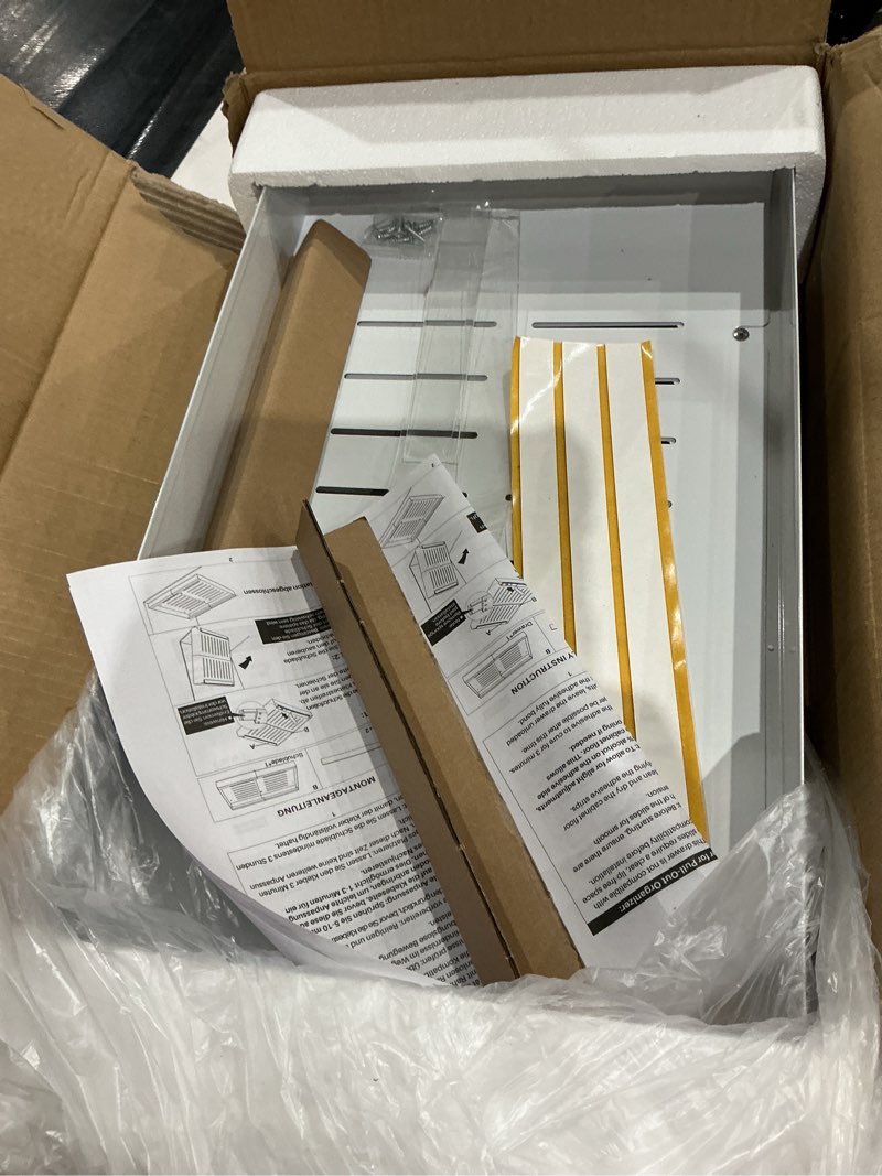 Condition photo showing Good Condition for kitstorack pull out cabinet organizer, expandable(12"-20") heavy duty slide out drawers fixed with adhesive nano film for pots, roll out shelf storage for kitchen base cabinet organization(white) white 21"d×12"-20"w(1 pack)