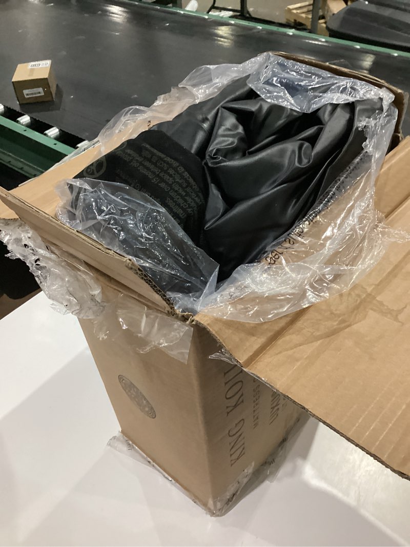 Condition photo showing As Is for king koil luxury air mattress queen with built in pump, integrated premium pillow inflatable airbed for guests, camping & home (manufacturer warranty) black queen 20"