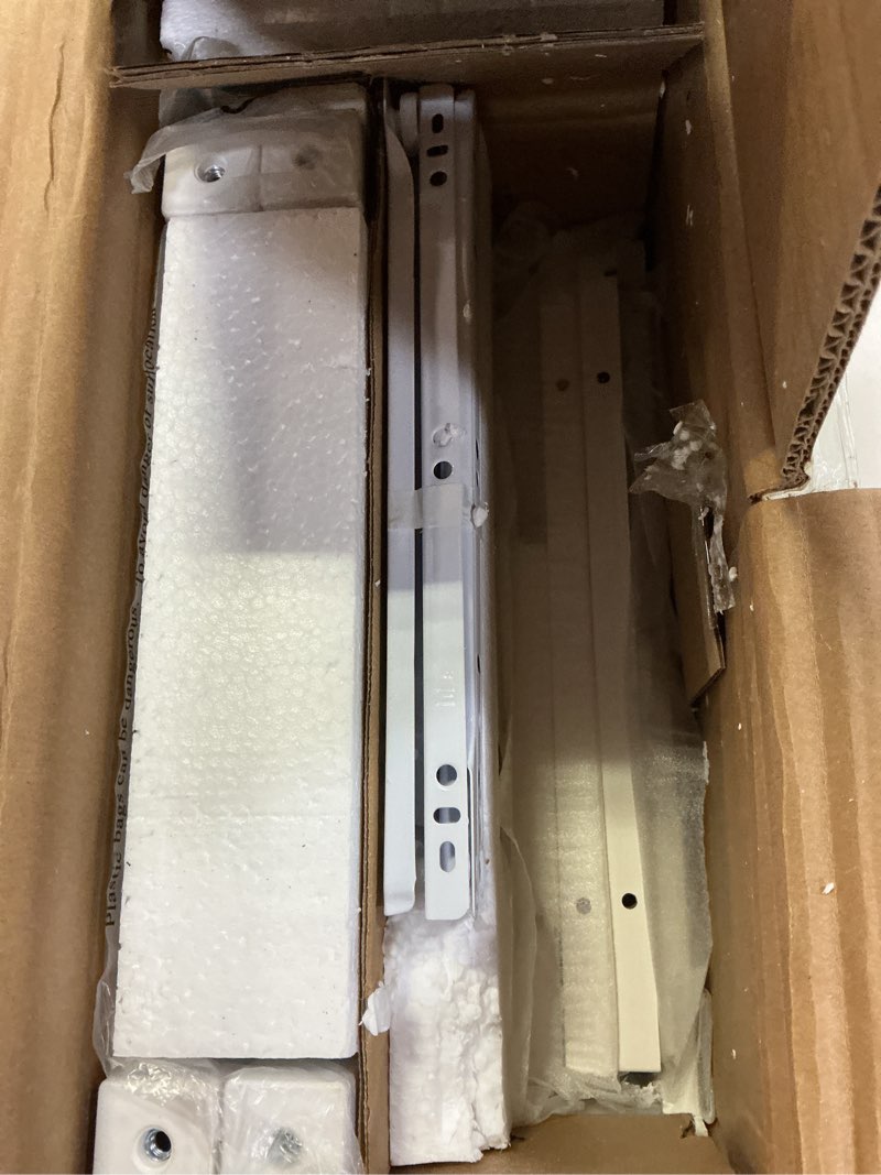 Condition photo showing New/Like New for FATORRI Small Bookcase with Drawer, Wood and Metal Bookshelf for Small Space, Short Book Shelf and Low Book Case for Living Room (White Oak) White Oak With Drawer