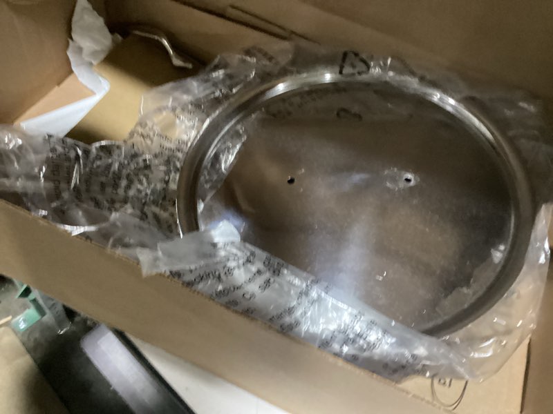 Condition photo showing As Is for All-Clad D3 3-Ply Stainless Steel Sauté Pan with Lid & Handle 3 Quart, Induction, Oven Broiler Safe 600F, Multi-Cooktop, Deep Frying Pan, Everyday Pan, Skillet, Pots and Pans, Cookware, Kitchen Silver Silver 3-Quart