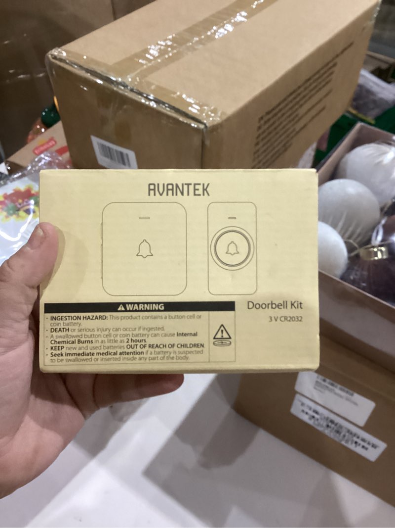 Condition photo showing New/Like New for AVANTEK Wireless Door Bell, WA-11 Waterproof Battery Operated Doorbell Chime Operating at 1000 Feet, Portable Door Chime kit with 52 Melodies, 5 Volume Levels, and CD Quality Sound Battery-Powered White