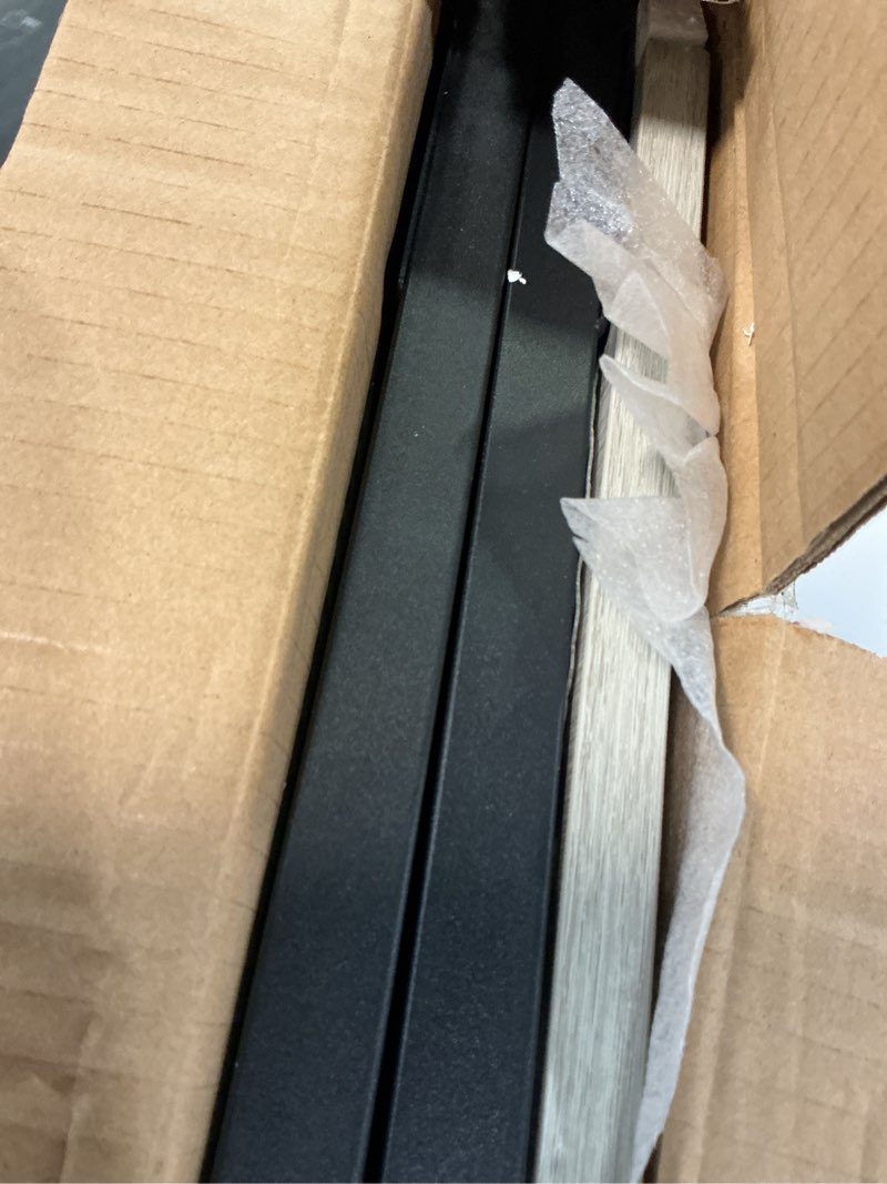 Condition photo showing New/Like New for vasagle c-shaped end table, small side table for couch, sofa table with metal frame for living room, bedroom, bedside, greige and black 1 greige + black