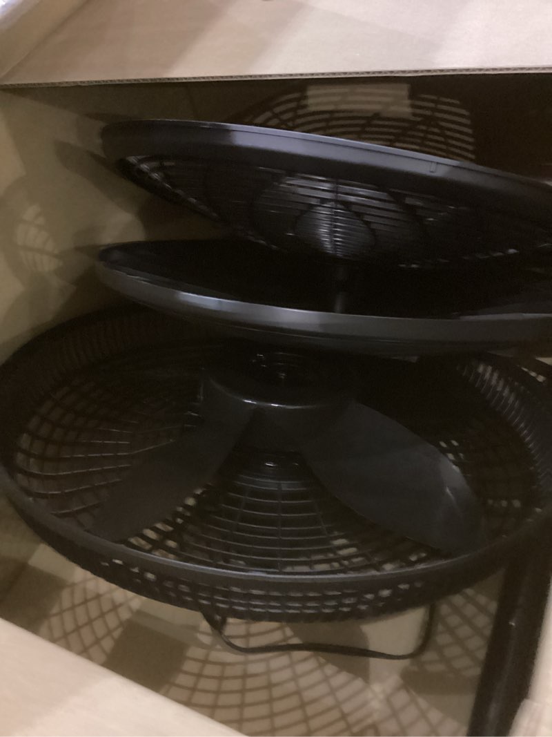 Condition photo showing As Is for Lasko Pedestal Fan, Oscillating Fan for Bedroom with Adjustable Height and 3 Cooling Speeds, Portable, 18", Black, 1827
