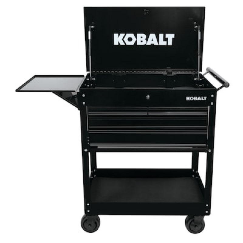 kobalt 35-in w x 37.5-in h 4 -drawer steel rolling tool cabinet ( black )