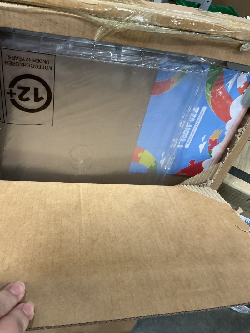 Condition photo showing Good Condition for 1500 Pieces Puzzle Board 3-in-1 Double-Sided & Rotating & Tilting, Plastic Puzzle Table with Sorting Boxes and PVC Cover, Portable Lazy Susan Jigsaw Puzzle Board for Adults, Blue Pink Blue Pink Medium-1500pcs