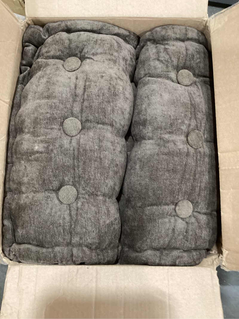 Condition photo showing Good Condition for geelin 48x18 inch bench cushions for indoor furniture chenille velvet brown button tufted thicken seat pad mat with memory foam, window floor sofa chair cushion for living room patio porch swing dark brown 48x18 inch