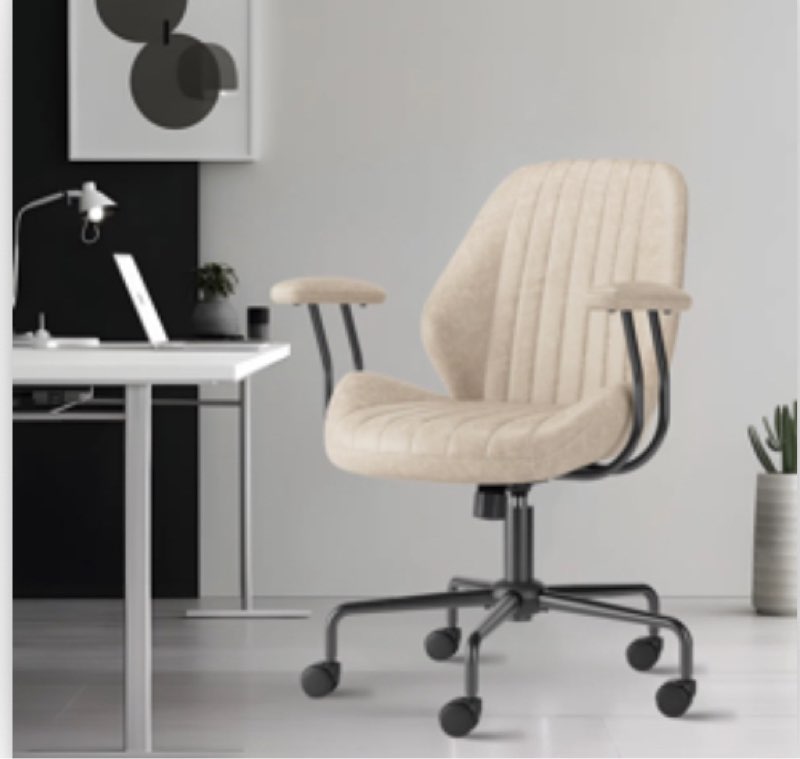  Viola Ergonomic Suede Task Chair with Padded Arms