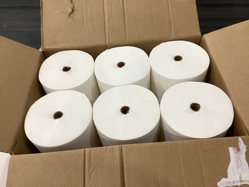 Condition photo showing New/Like New for genuine joe gjo22600 embossed hardwound roll towels (pack of 6) kraft 6 rolls (4000 sheets each)