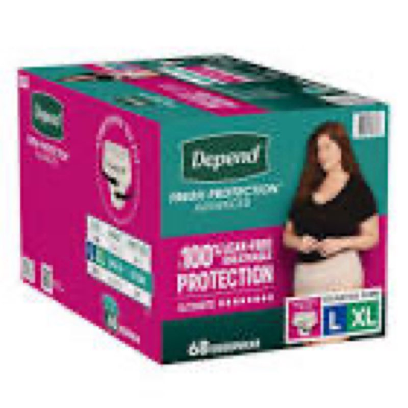 depend fresh protection advanced l/xl 38-54 in 18-28w 68 underwear