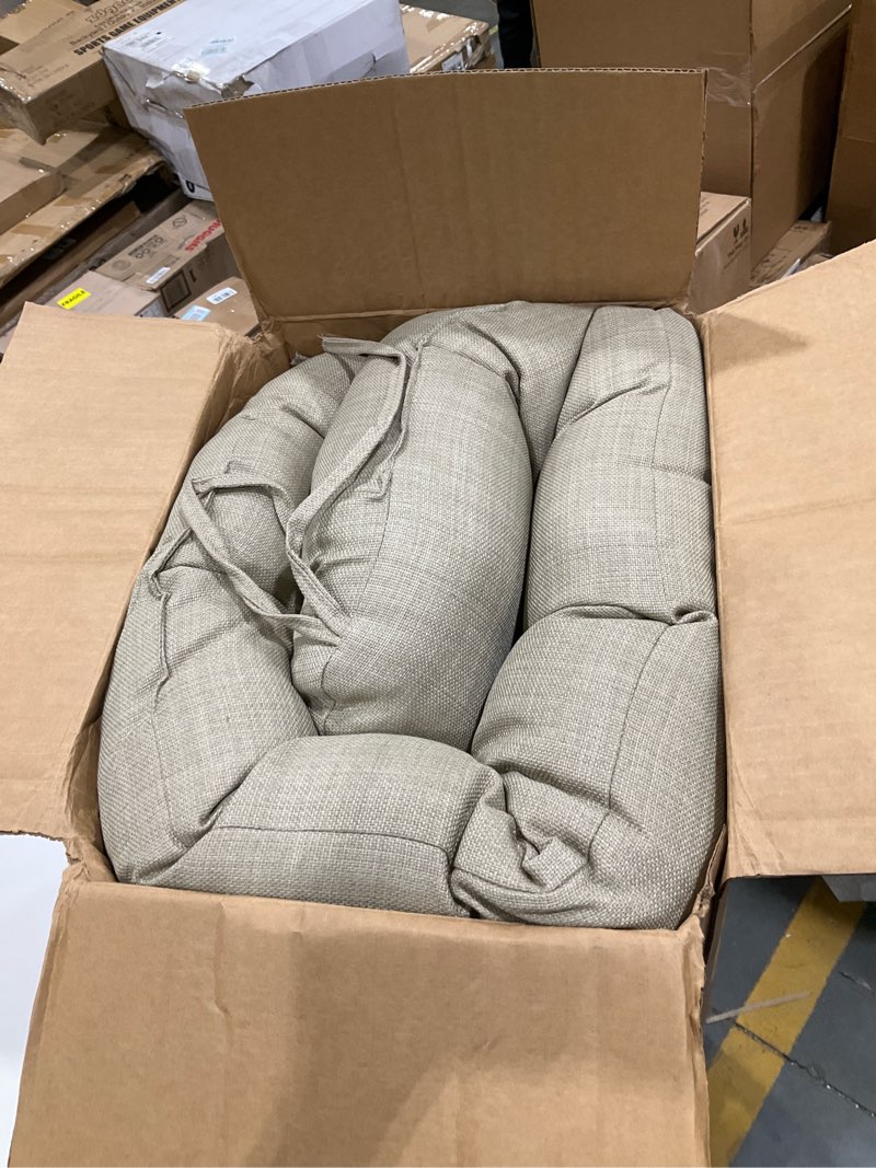 Condition photo showing Good Condition for blazing needles u-shaped outdoor solid spun polyester tufted chaise lounge cushion, 74" x 19", sandstone