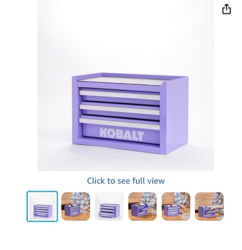 kobalt portable tool boxes 10.83-in w x 5.91-in h x 5.91-in d 2 -drawer lavender steel tool box