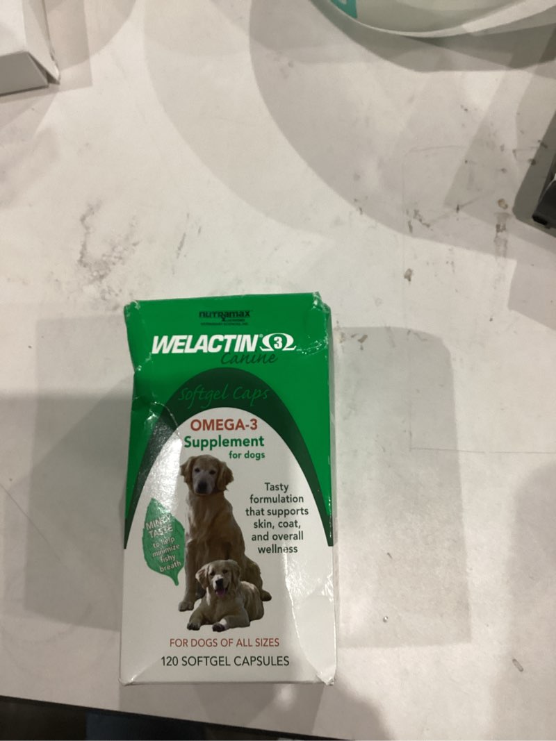 Condition photo showing New/Like New for Nutramax Welactin Canine Softgels, Omega 3 Supplement for Dogs of all Sizes, Softgels, 120 Count