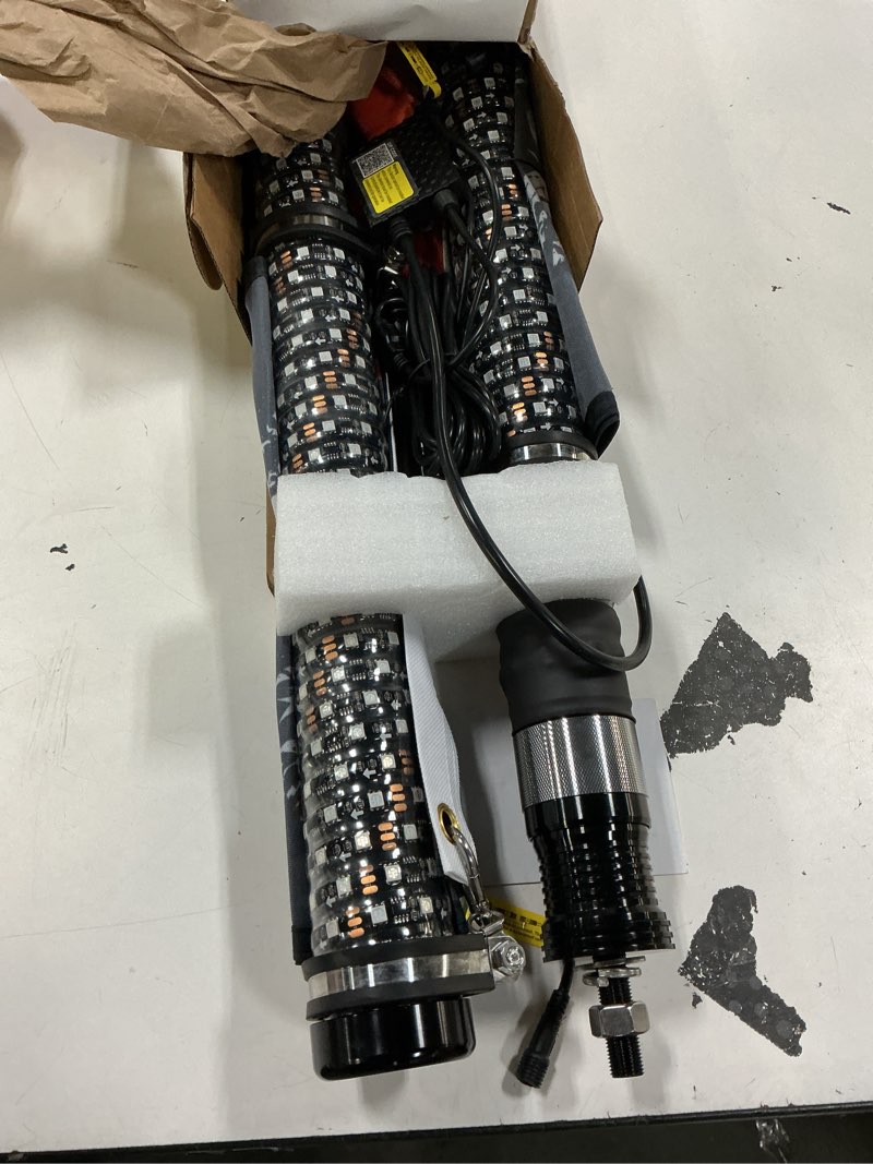Condition photo showing New/Like New for kemimoto 2pc 2ft fat whip lights for side by side, turning signal function | 360°lighting, 366+ light modes, music sync compatible with polaris rzr can-am x3 utv buggy boat offroad 2 ft