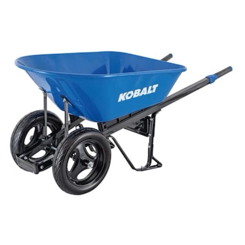 kobalt 7-cu ft 2 wheel steel push wheelbarrow flat-free tire