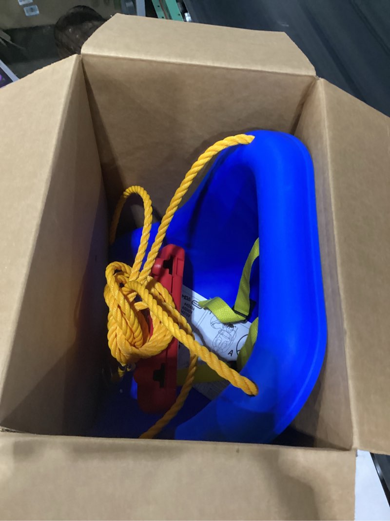 Condition photo showing New/Like New for little tikes 2-in-1 snug  n secure blue swing for baby and toddlers  ages 9 months - 4 years