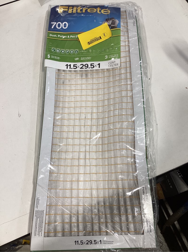 Condition photo showing As Is for filtrete 11.5-in w x 29.5-in l x 1-in merv 8 electrostatic air filter