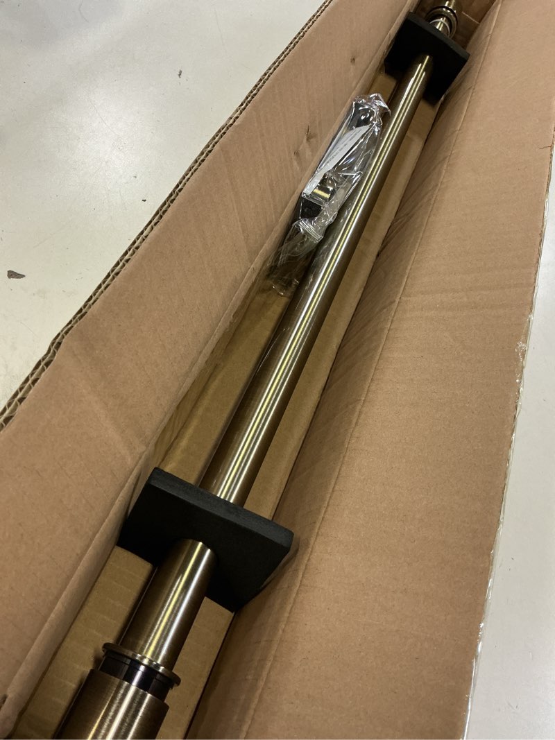 Condition photo showing Good Condition for curtain rods for windows 28 to 48 inches - aluminium finials and brackets - 1 inch decorative window rods - adjustable heavy duty curtain rod - wall & ceiling mounted - antique bronze finish anqiue bronze 28-48"