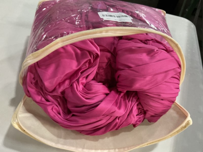 Condition photo showing Good Condition for 20ft×15ft hot pink backdrop curtain for wedding parties | 4 panels wrinkle free 15 ft long polyester fuchsia photo backdrop drapes back drop cloth for birthday photography background hot pink w5' x h15'(4 panels)