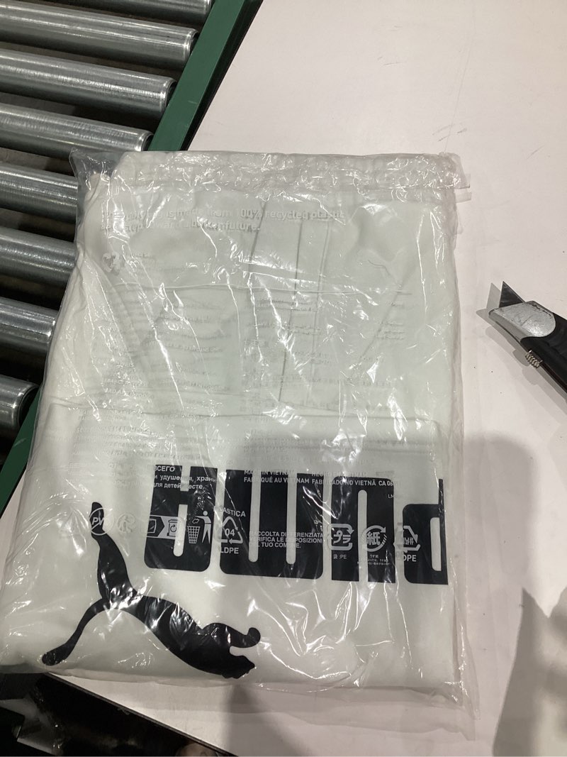 Condition photo showing New/Like New for Puma Mens Big Logo Fleece 10" Shorts (Available in Big & Tall) Large Puma White Ss25