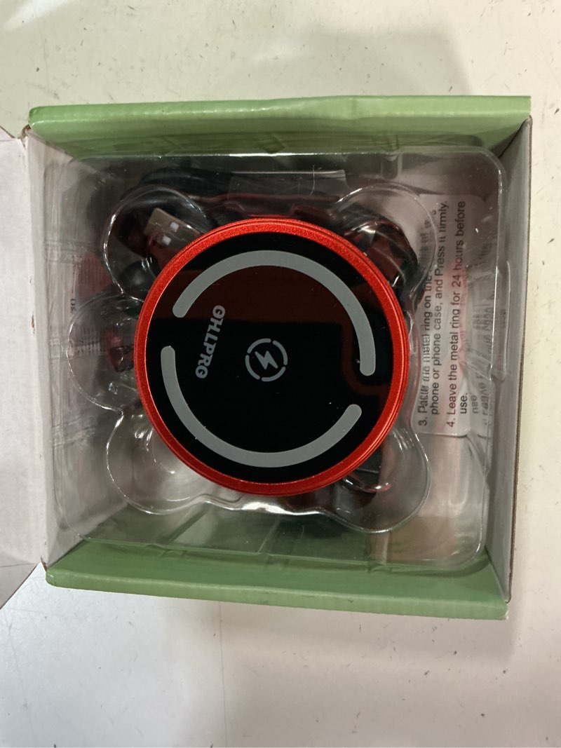 Condition photo showing New/Like New for ohlpro for magsafe car mount charger iphone wireless car charger, stick on dashboard magnetic phone holder mount for iphone 17 pro max 16 15 14 series, 15w fast charging, aluminum shell red