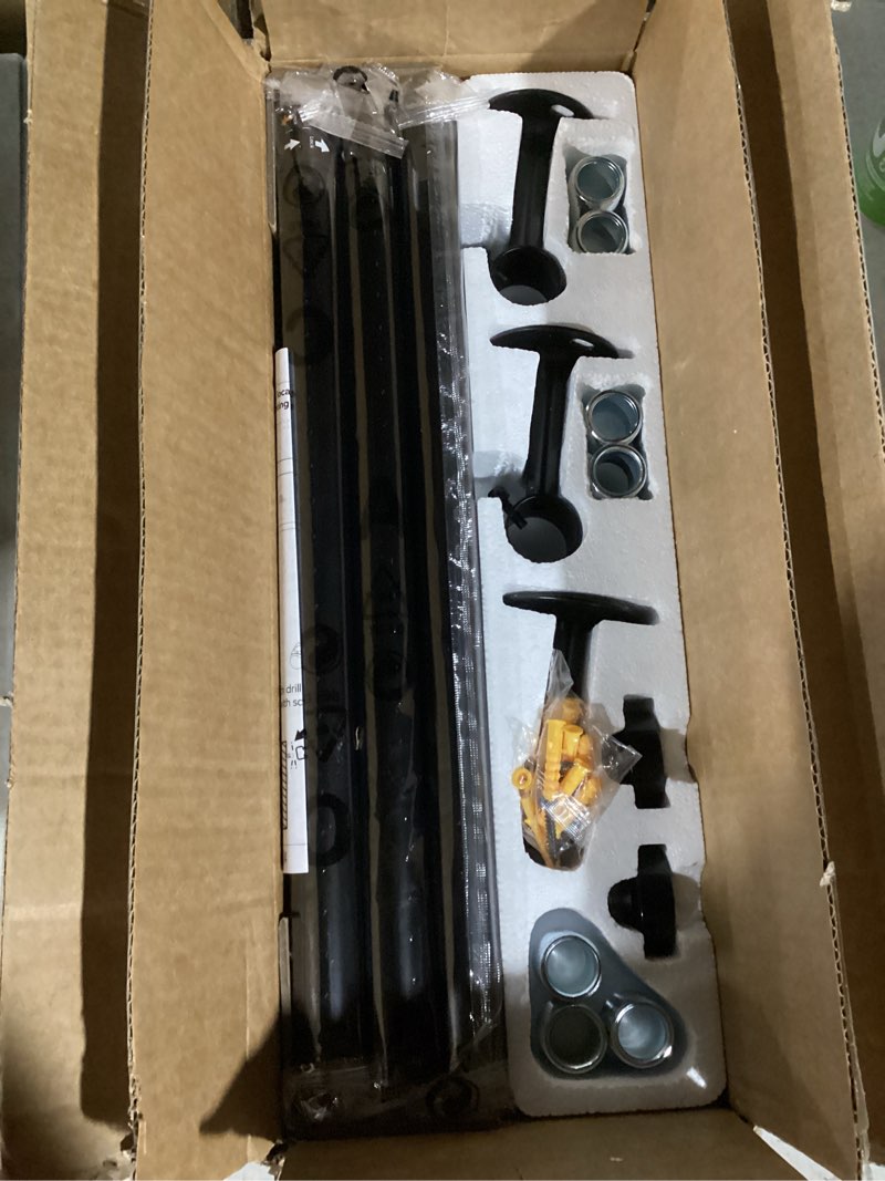 Condition photo showing Good Condition for YaFex 2 Pack Heavy Duty Curtain Rods 32-150 Inch, 1 Inch Adjustable Extra Long Curtain Rod for Windows, Black Window Treatment Rods Set with Aluminium Finials, Modern Design 32" to 150" - 2Pack Black
