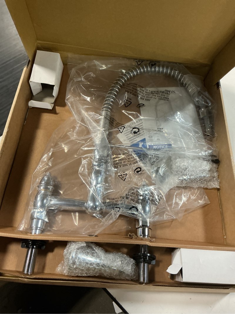 Condition photo showing Good Condition for gourmetier gs1271al heritage two-handle deck-mount pull-down sprayer kitchen faucet, polished chrome