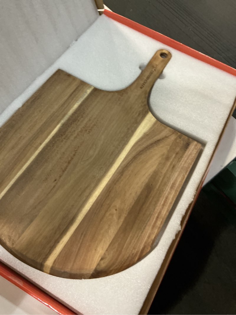 Condition photo showing Good Condition for KitchenStar 16-Inch Acacia Wood Pizza Peel – Extra Large Wooden Cutting & Serving Board with Handle – Natural Oil Finish – Ideal Pizza Oven Accessory for Easy Sliding & Prep 16 inch Wood