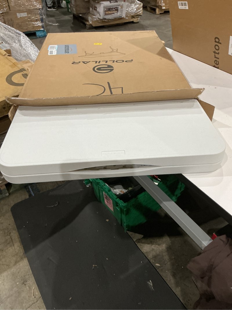 Condition photo showing Good Condition for 6ft folding table plastic 6 foot foldable table hdpe portable banquet surface fold-in-half desk utility for working meeting,parties, picnic, camping, weddings, catering, garden dining-white white 6 foot