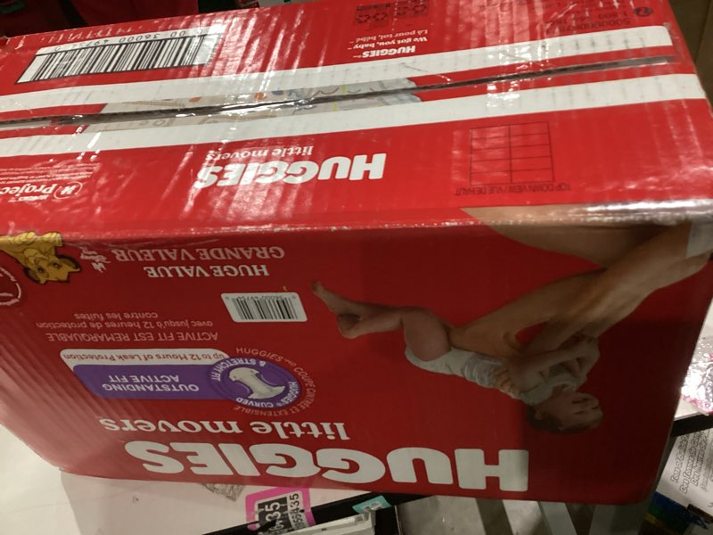 Condition photo showing Good Condition for Huggies Size 5 Diapers, Little Movers Baby Diapers, Size 5 (27+ lbs), 104 Count, Packaging May Vary Size 5 104