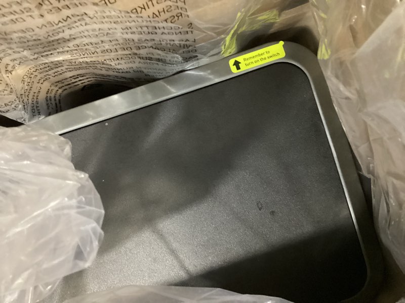 Condition photo showing Good Condition for EKO Mirage-T 50 Liter / 13.2 Gallon Touchless Rectangular Motion Sensor Trash Can, Brushed Stainless Steel Finish